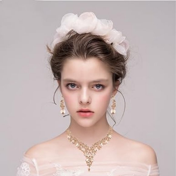 Wedding Bridal Bridesmaid Austrian Crystal Rhinestone Wedding Necklace Set - Picture 7 of 7